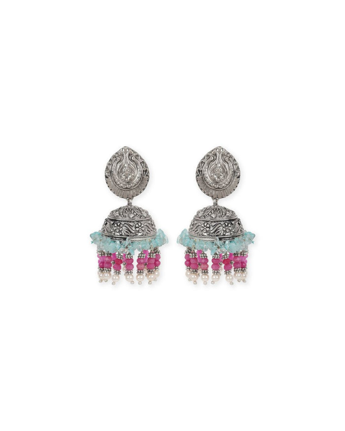 Hygea Gulaab Ladi Jhumkas Handcrafted Jewellery - Made in India - Dubai Jewellery, Fashion & Lifestyle - Dori