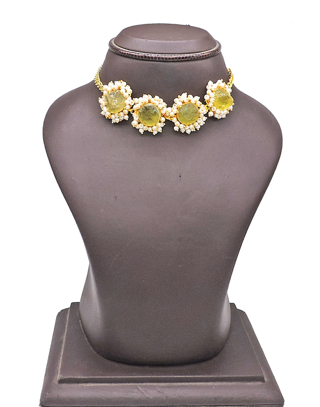 Citrine Bloom Necklace - Statement Necklaces - Gold-Plated & Hypoallergenic Jewellery - Made in India - Dubai Jewellery - Dori