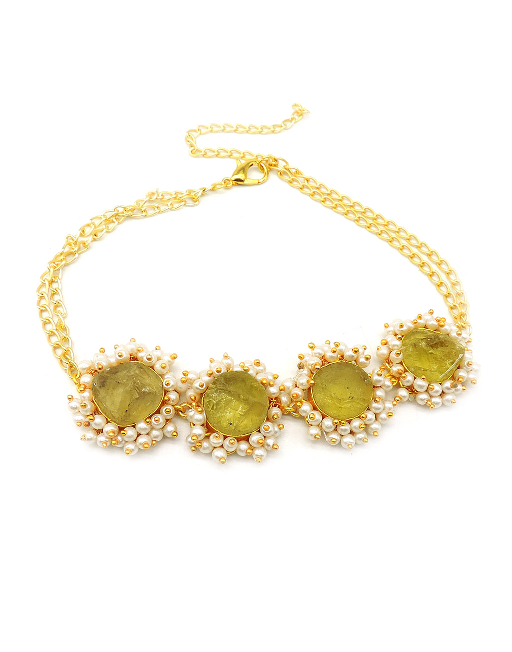 Citrine Bloom Necklace - Statement Necklaces - Gold-Plated & Hypoallergenic Jewellery - Made in India - Dubai Jewellery - Dori