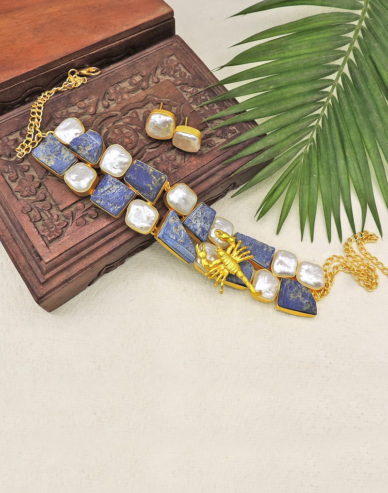 Scorpion Haati Necklace - Statement Necklaces - Gold-Plated & Hypoallergenic Jewellery - Made in India - Dubai Jewellery - Dori