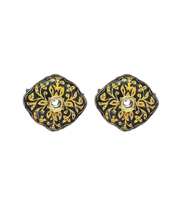 Black Enamel Earrings- Handcrafted Jewellery from Dori