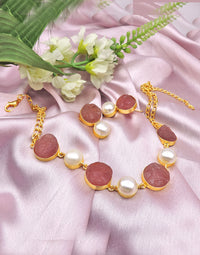 Quartz & Pearl Necklace - Statement Necklaces - Gold-Plated & Hypoallergenic Jewellery - Made in India - Dubai Jewellery - Dori