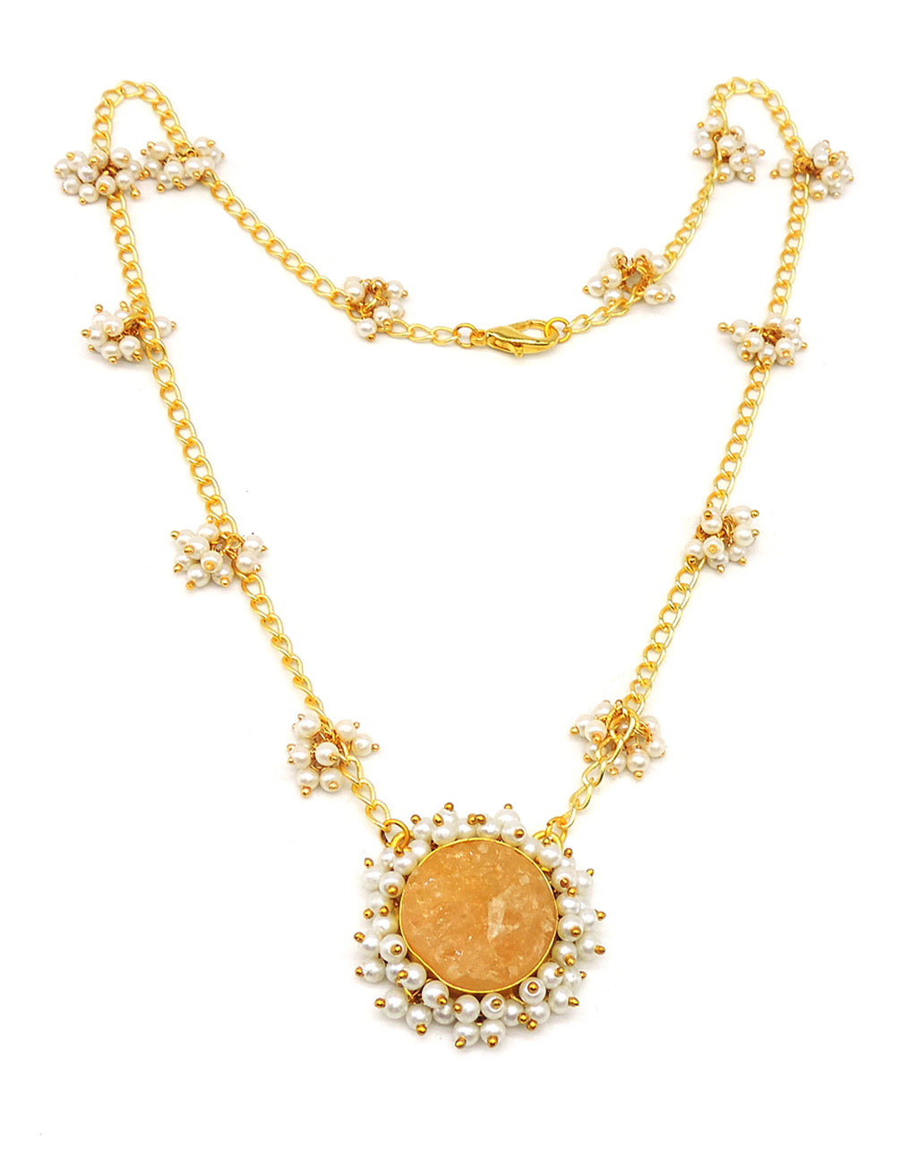 Bloom Necklace (Jasper) - Statement Necklaces - Gold-Plated & Hypoallergenic Jewellery - Made in India - Dubai Jewellery - Dori