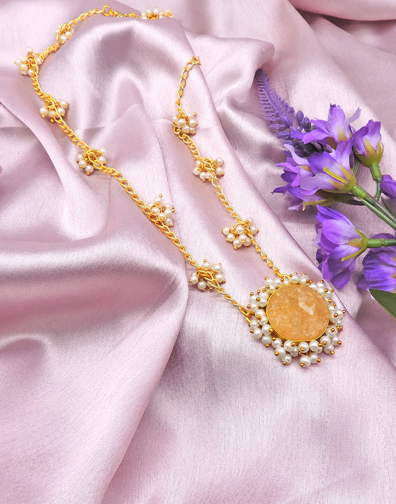 Bloom Necklace (Jasper) - Statement Necklaces - Gold-Plated & Hypoallergenic Jewellery - Made in India - Dubai Jewellery - Dori