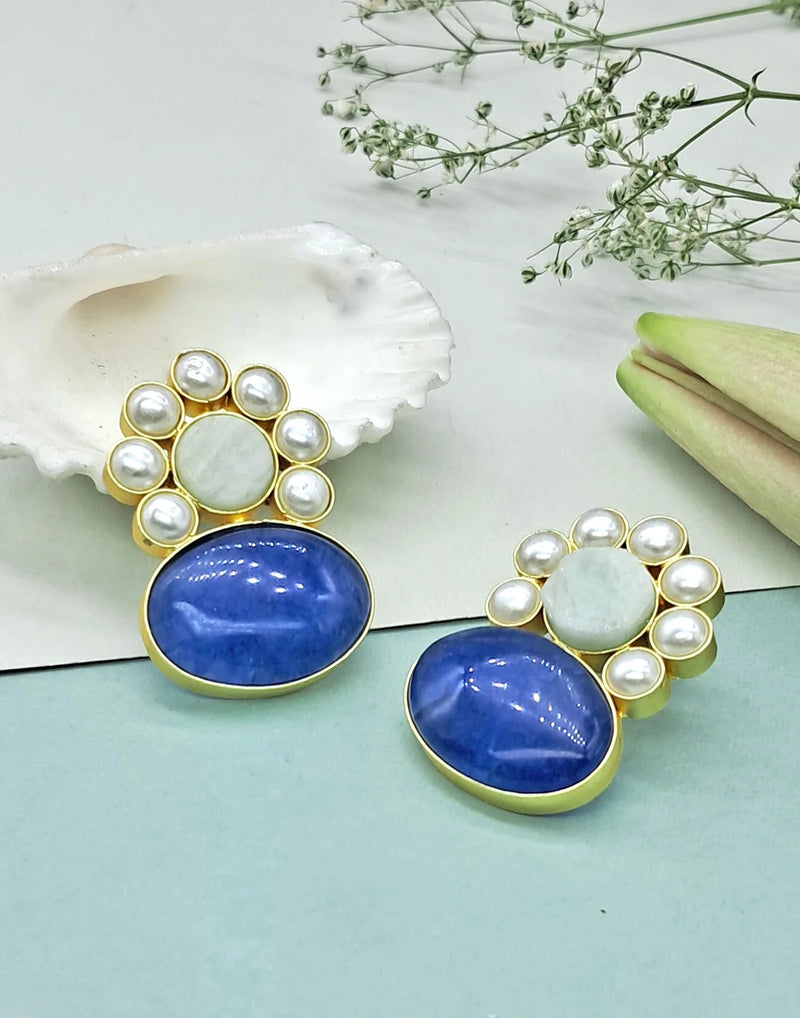 Amazonite & Blue Quartz Earrings