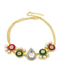 Jewelled Crystal Necklace - Statement Necklaces - Gold-Plated & Hypoallergenic Jewellery - Made in India - Dubai Jewellery - Dori