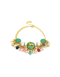 Deer Rainbow Necklace - Statement Necklaces - Gold-Plated & Hypoallergenic Jewellery - Made in India - Dubai Jewellery - Dori