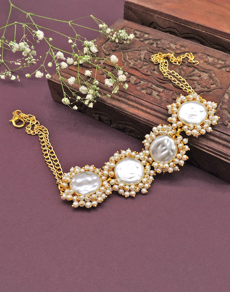 Pearl Bloom Necklace (Baroque Pearl) - Statement Necklaces - Gold-Plated & Hypoallergenic Jewellery - Made in India - Dubai Jewellery - Dori