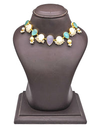 Amethyst & Monalisa Necklace - Statement Necklaces - Gold-Plated & Hypoallergenic Jewellery - Made in India - Dubai Jewellery - Dori