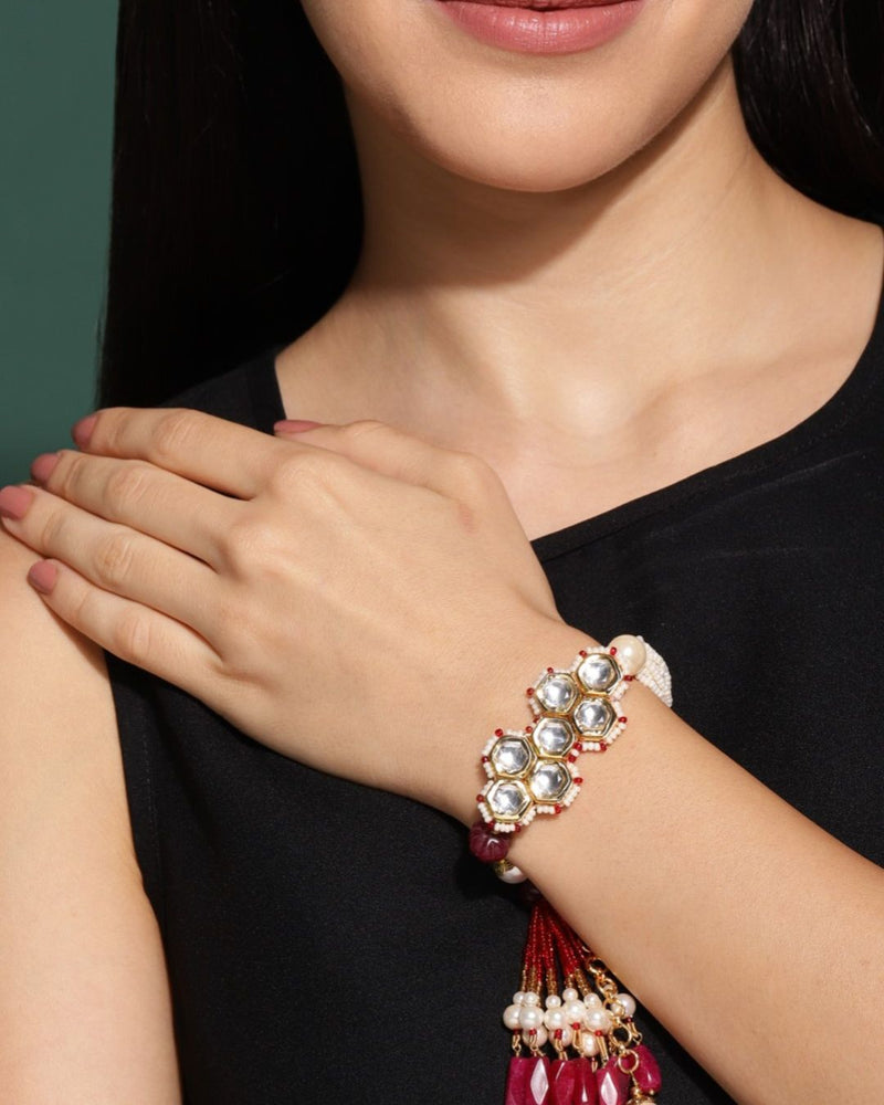 Urania Kashti Bracelet Red - Handcrafted Jewellery - Made in India - Dubai Jewellery, Fashion & Lifestyle - Dori
