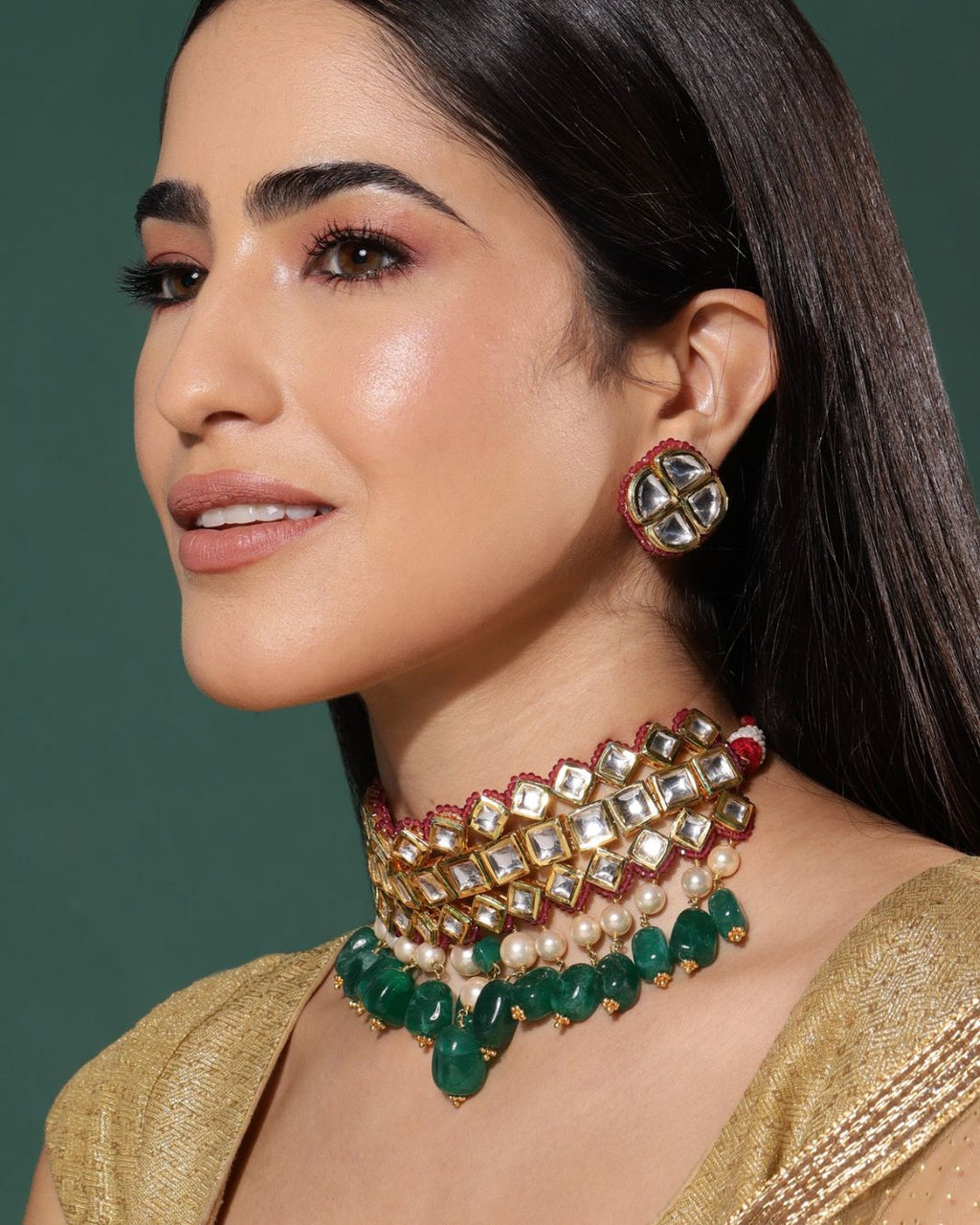 Alectrona Maharani Choker Set Necklaces - Handcrafted Jewellery - Made in India - Dubai Jewellery, Fashion & Lifestyle - Dori