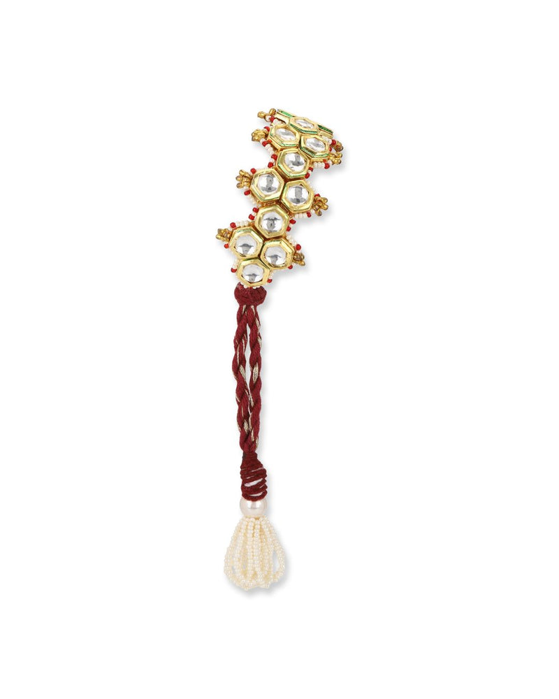 Melania Honeycomb Red Pochi Bracelet - Bracelets & Cuffs - Handcrafted Jewellery - Made in India - Dubai Jewellery, Fashion & Lifestyle - Dori