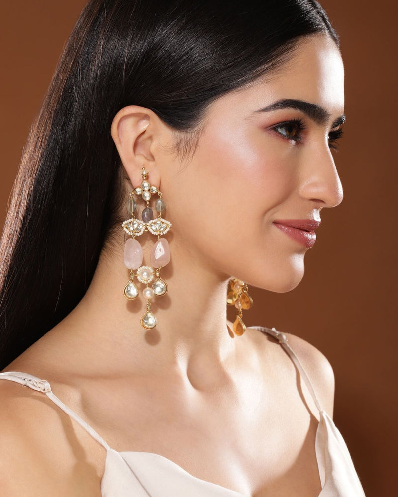 Athena Kumudini Earrings Handcrafted Jewellery - Made in India - Dubai Jewellery, Fashion & Lifestyle - Dori