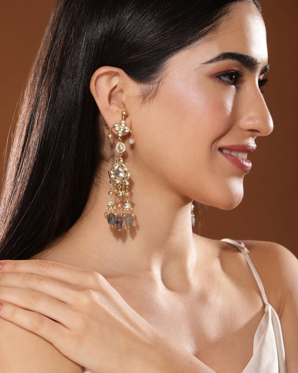 Hemera Mini Kamal Earrings Handcrafted Jewellery - Made in India - Dubai Jewellery, Fashion & Lifestyle - Dori