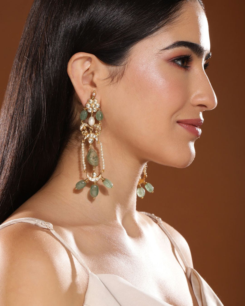 Hecate Ardh Chaandi Earrings Handcrafted Jewellery - Made in India - Dubai Jewellery, Fashion & Lifestyle - Dori