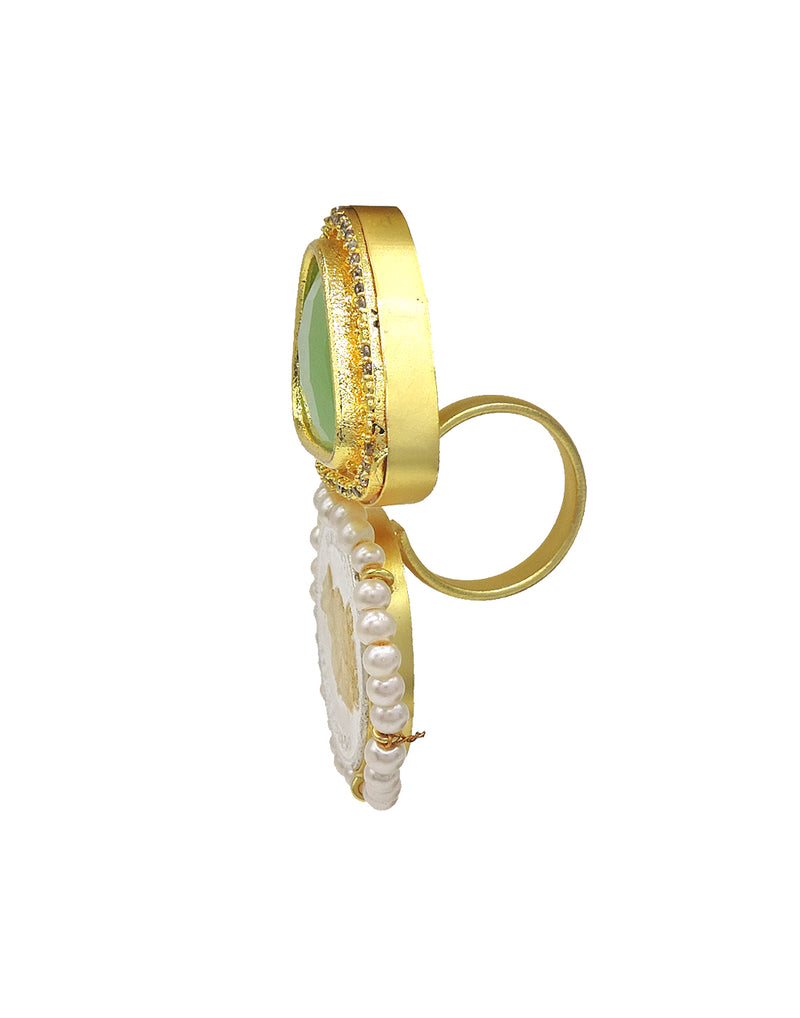 Coin Pear Ring - Statement Rings - Gold-Plated & Hypoallergenic Jewellery - Made in India - Dubai Jewellery - Dori
