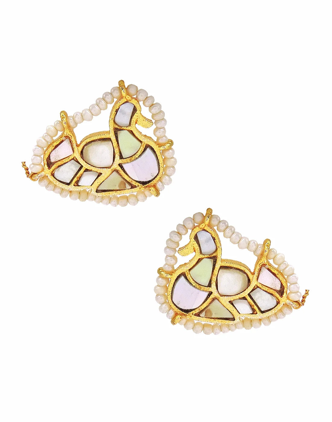 Pearl & Shell Irregular Cluster Earrings- Handcrafted Jewellery from Dori