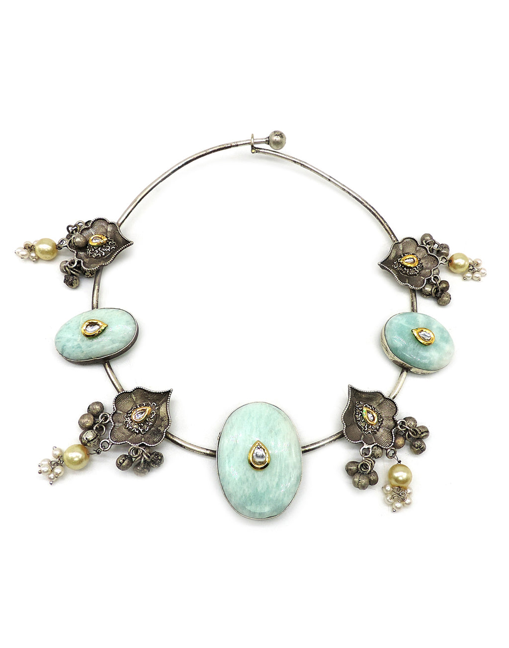 Heritage Amazonite Necklace - Statement Necklaces - Gold-Plated & Hypoallergenic Jewellery - Made in India - Dubai Jewellery - Dori