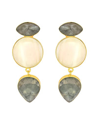 Labradorite & MOP Drop Earrings- Handcrafted Jewellery from Dori