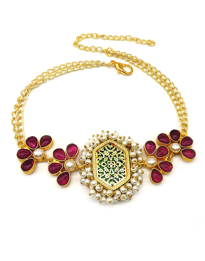 Heritage Flower Necklace - Statement Necklaces - Gold-Plated & Hypoallergenic Jewellery - Made in India - Dubai Jewellery - Dori