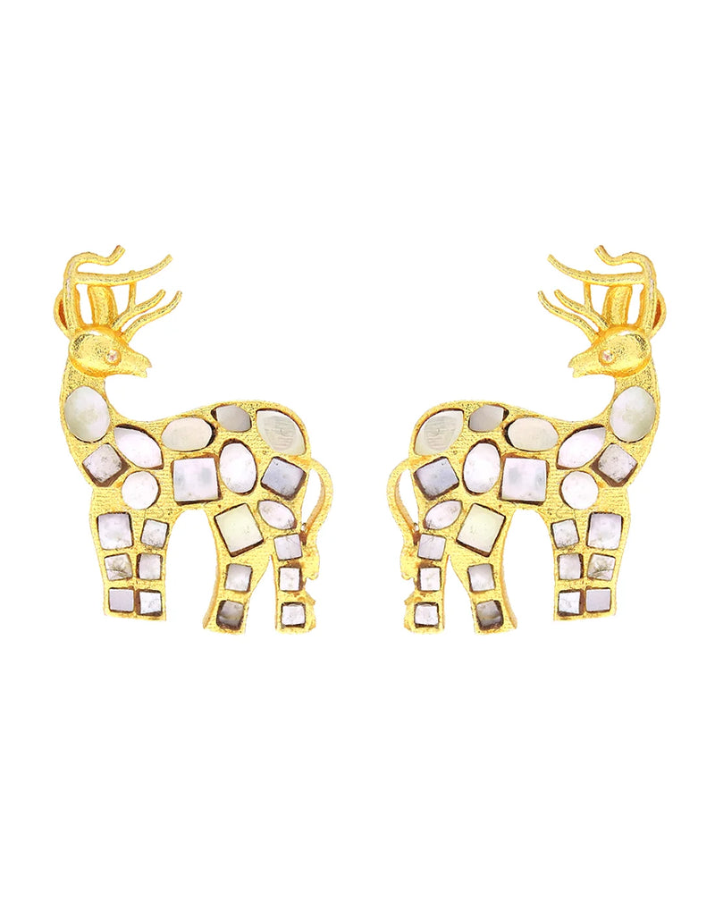 Deer Shell Cluster Earrings