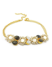 Jewelled Stone Choker - Statement Necklaces - Gold-Plated & Hypoallergenic Jewellery - Made in India - Dubai Jewellery - Dori