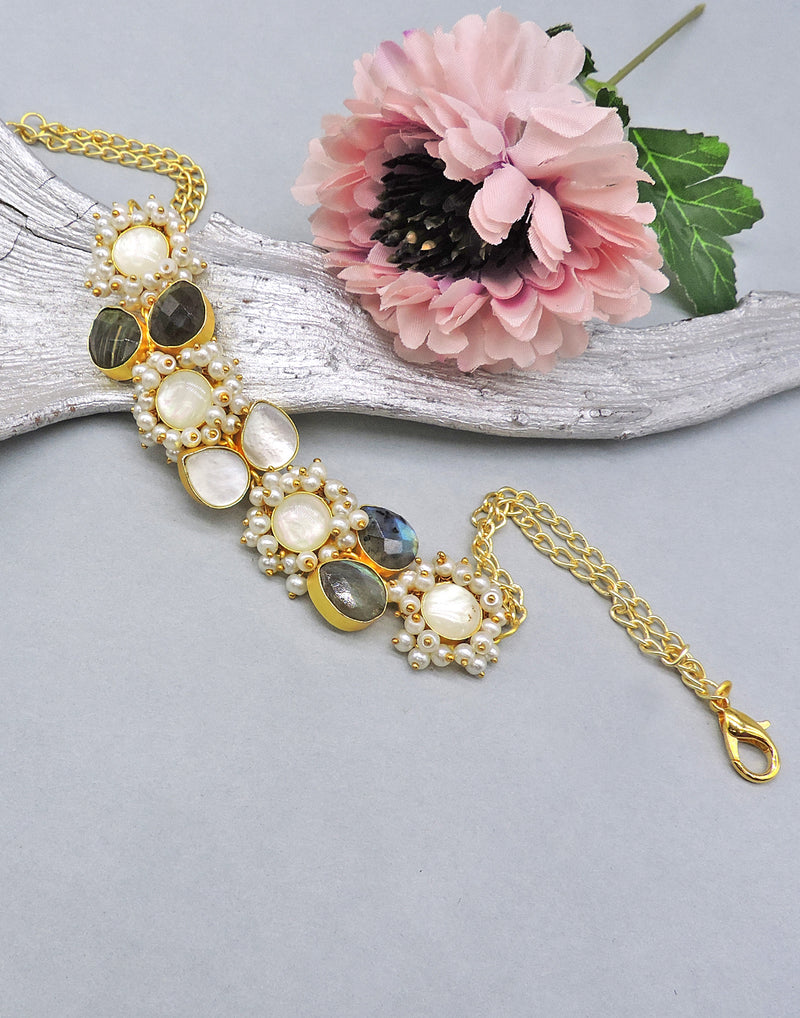 Jewelled Stone Choker - Statement Necklaces - Gold-Plated & Hypoallergenic Jewellery - Made in India - Dubai Jewellery - Dori