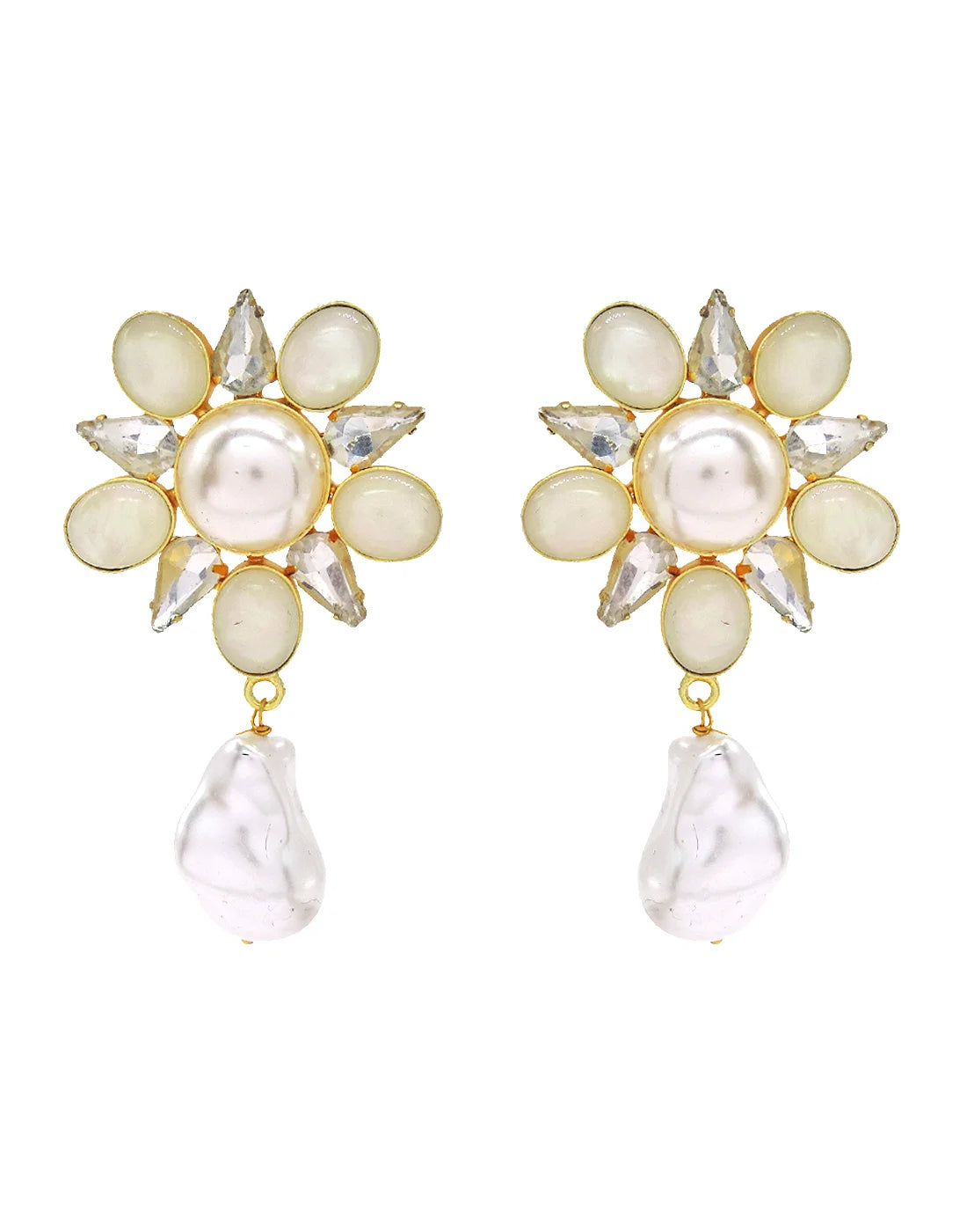 Pearl & Crystal Drop Earrings