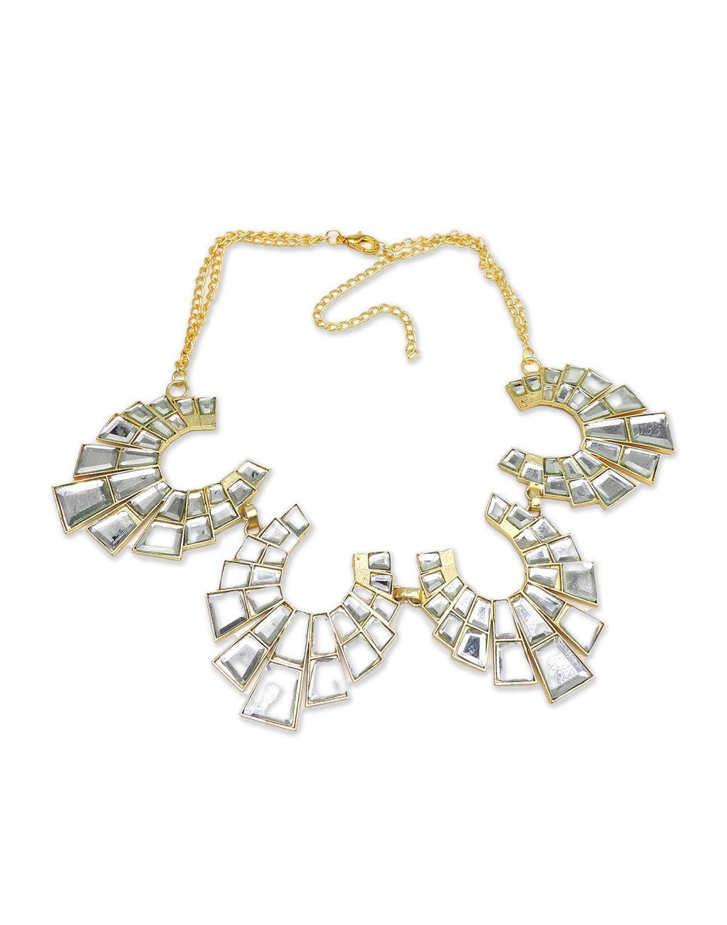 Crystal Cascade Necklace - Statement Necklaces - Gold-Plated & Hypoallergenic Jewellery - Made in India - Dubai Jewellery - Dori