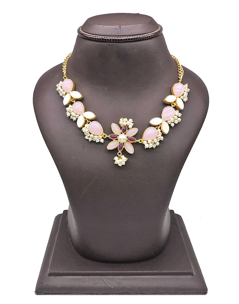 Rose & Red Haathi Necklace - Statement Necklaces - Gold-Plated & Hypoallergenic Jewellery - Made in India - Dubai Jewellery - Dori