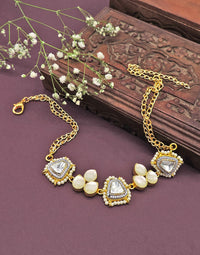 Crystal & Shell Necklace - Statement Necklaces - Gold-Plated & Hypoallergenic Jewellery - Made in India - Dubai Jewellery - Dori