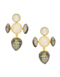 Labradorite & MOP Earrings- Handcrafted Jewellery from Dori