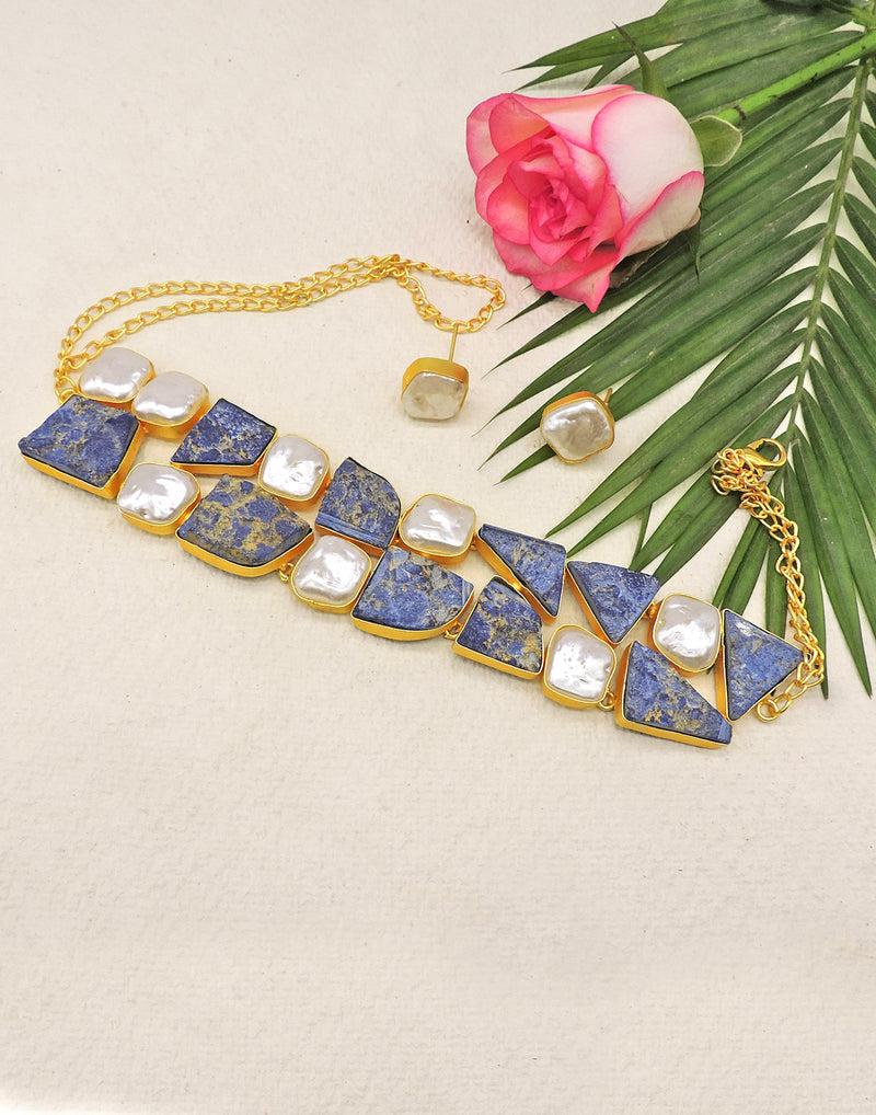 Bhatti & Baroque Pearl Choker - Statement Necklaces - Gold-Plated & Hypoallergenic Jewellery - Made in India - Dubai Jewellery - Dori