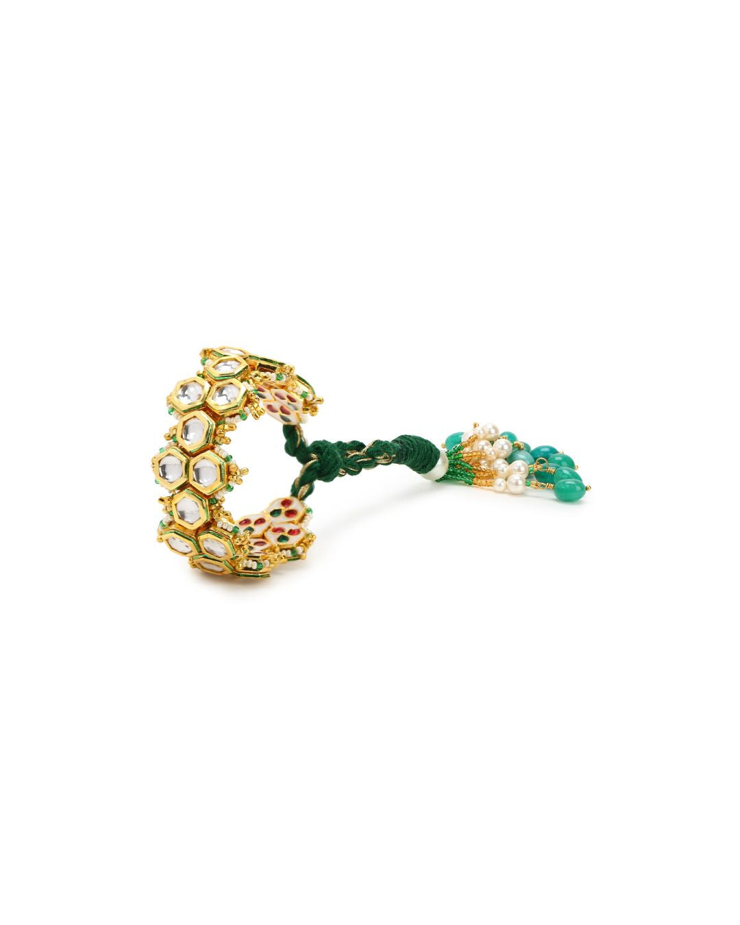 Theresa Honeycomb Green Pochi Bracelet - Bracelets & Cuffs - Handcrafted Jewellery - Made in India - Dubai Jewellery, Fashion & Lifestyle - Dori