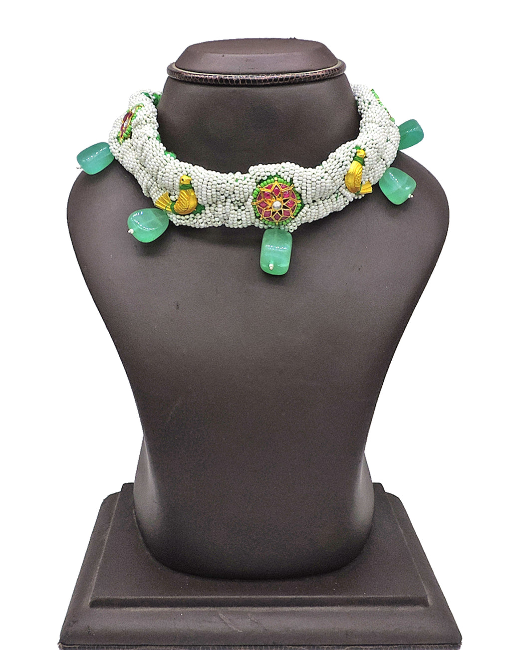 Beaded Heritage Necklace - Statement Necklaces - Gold-Plated & Hypoallergenic Jewellery - Made in India - Dubai Jewellery - Dori