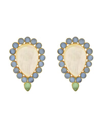 Inverted Drop Earrings | Jade, Blue, Orange & Sage - Statement Earrings - Gold-Plated & Hypoallergenic - Made in India - Dubai Jewellery - Dori