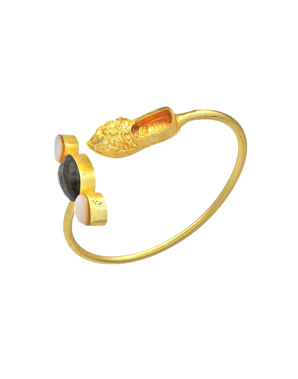 Labradorite & Shell Cuff- Handcrafted Jewellery from Dori