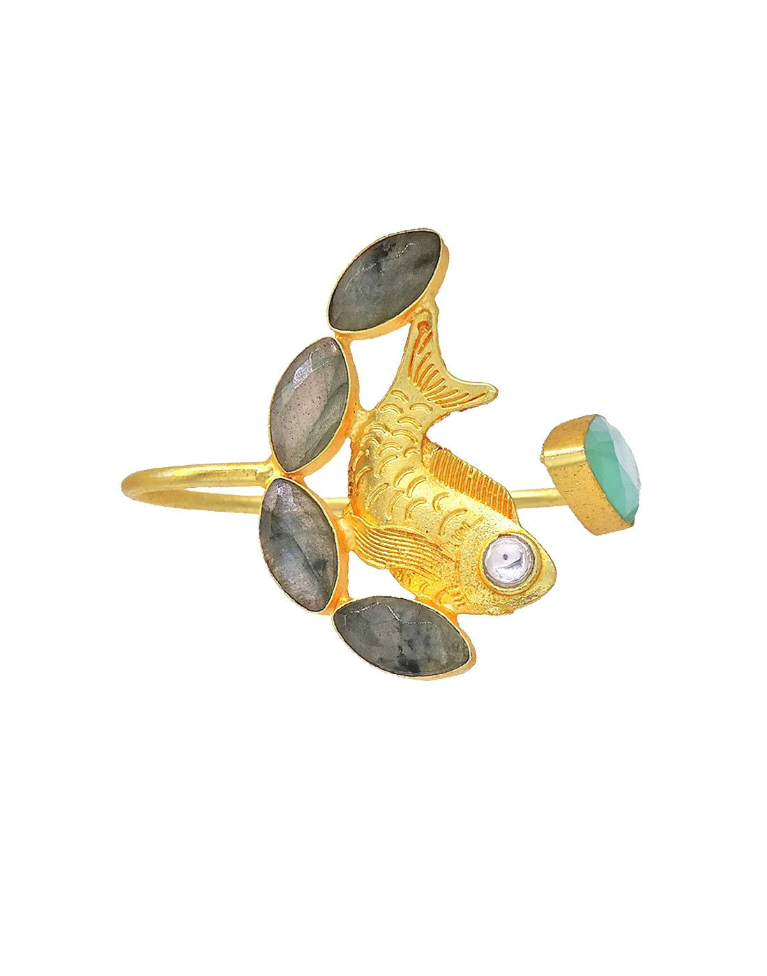 Labradorite & Fish Cuff- Handcrafted Jewellery from Dori