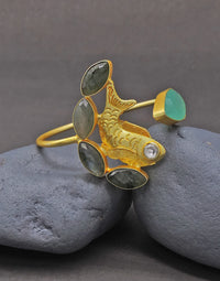 Labradorite & Fish Cuff- Handcrafted Jewellery from Dori