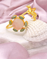 Rose Quartz & Horse Cuff- Handcrafted Jewellery from Dori