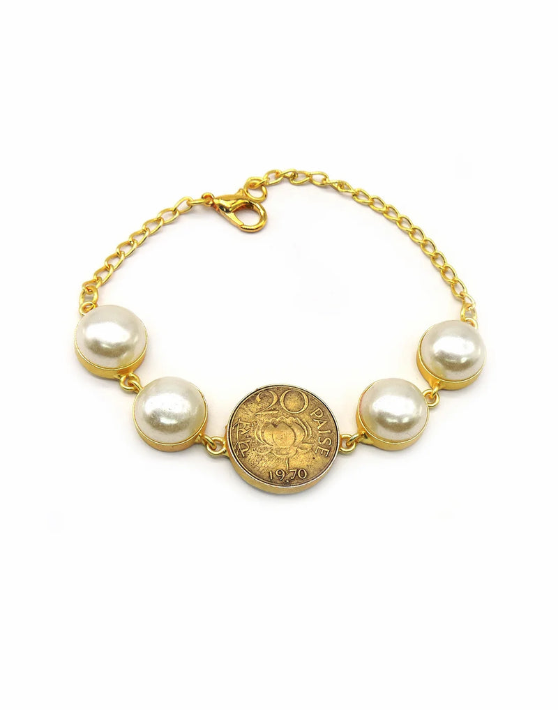 Coin & Pearl Bracelet- Handcrafted Jewellery from Dori