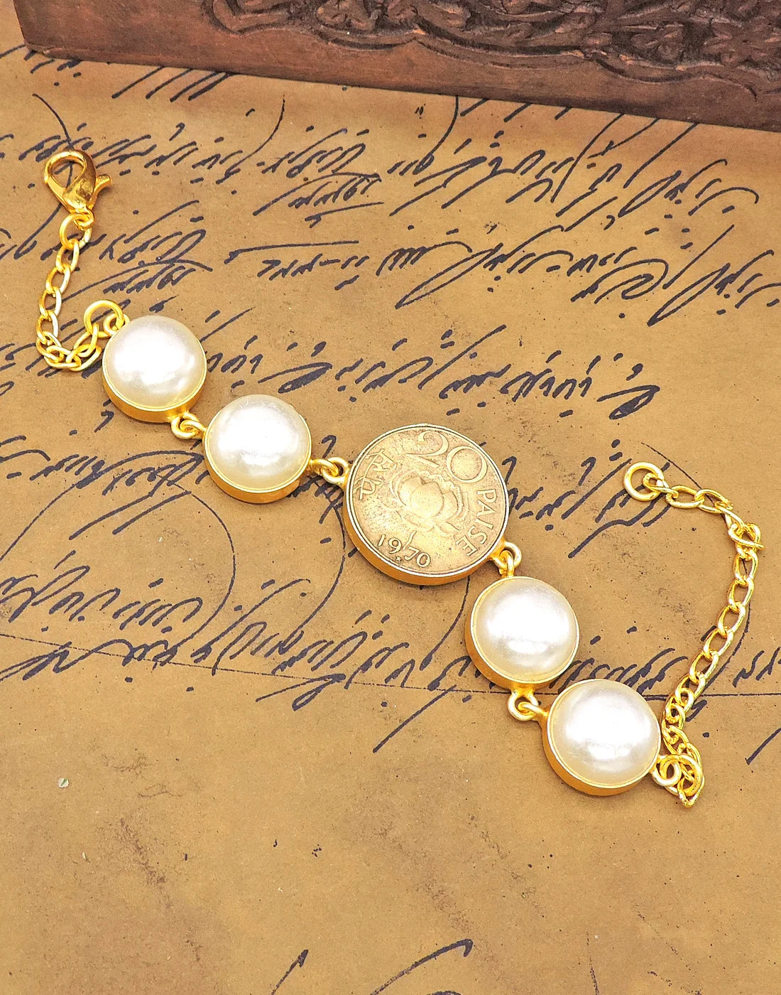 Coin & Pearl Bracelet- Handcrafted Jewellery from Dori