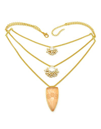 Layered Pearl Necklace - Statement Necklaces - Gold-Plated & Hypoallergenic Jewellery - Made in India - Dubai Jewellery - Dori