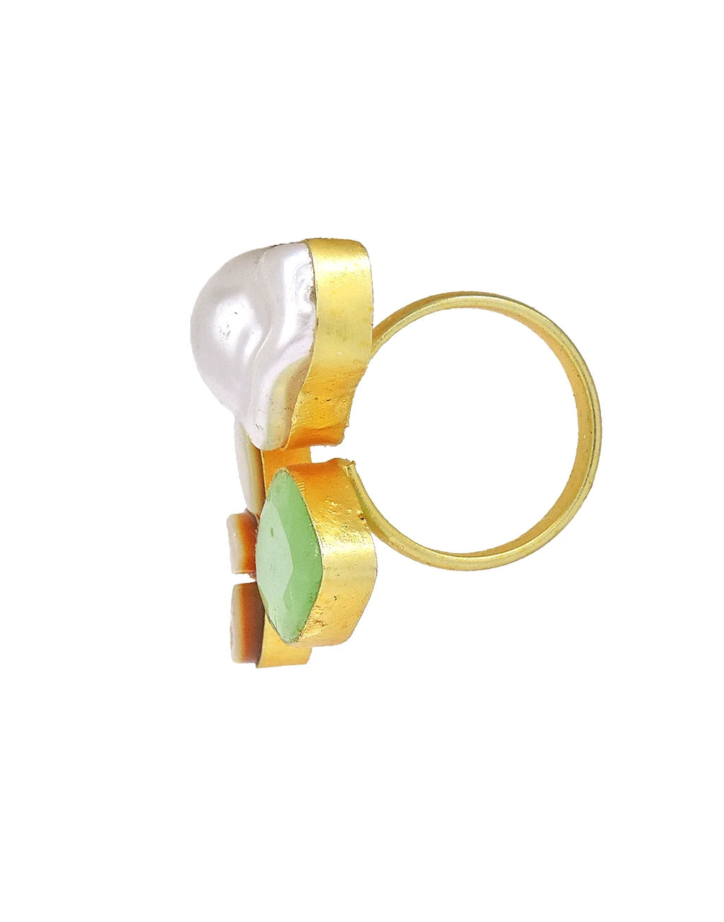 Glass & Pearl Ring- Handcrafted Jewellery from Dori