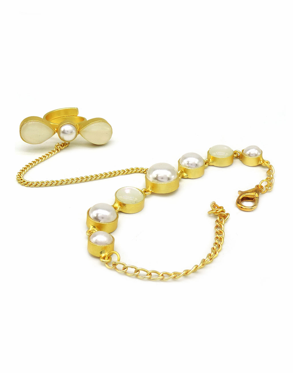 Kella Hand Harness - Statement Hand Harness - Gold-Plated & Hypoallergenic Jewellery - Made in India - Dubai Jewellery - Dori