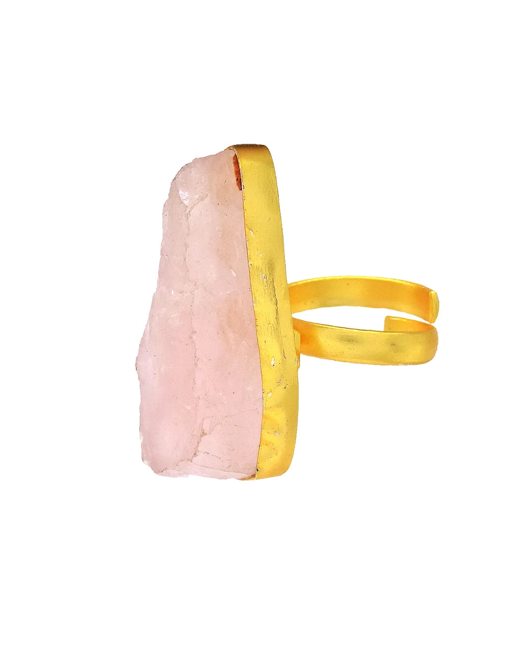 Abstract Rose Quartz Ring- Handcrafted Jewellery from Dori