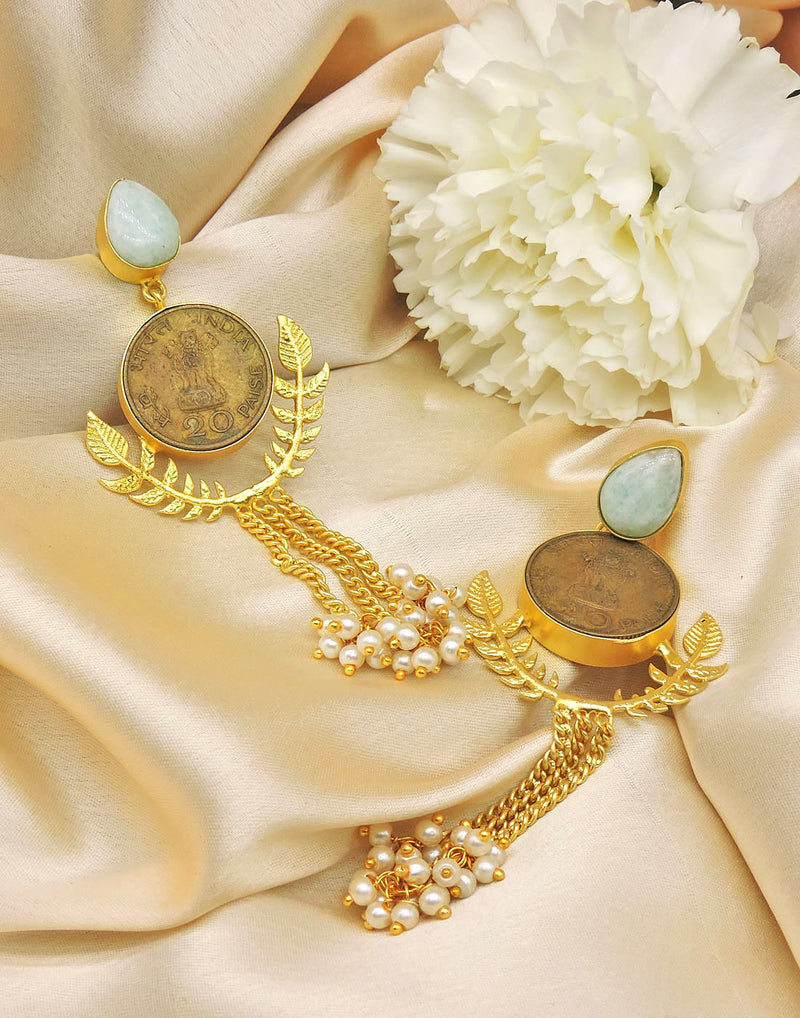 Grecia Earrings - Statement Earrings - Gold-Plated & Hypoallergenic - Made in India - Dubai Jewellery - Dori