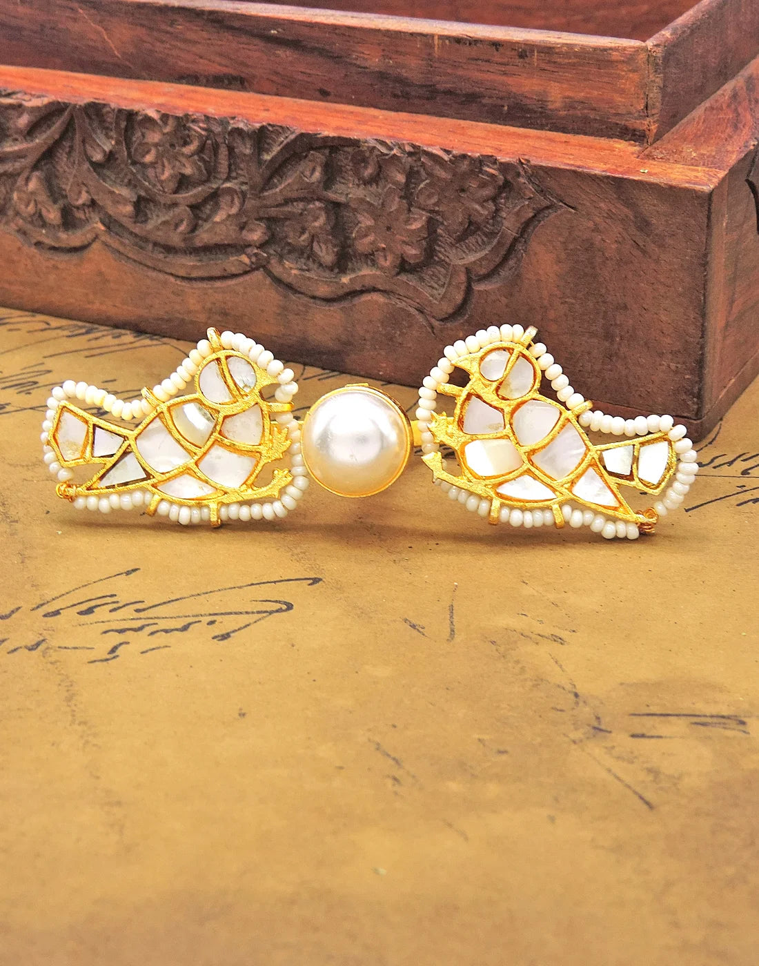 Pearl & Shell Ring- Handcrafted Jewellery from Dori