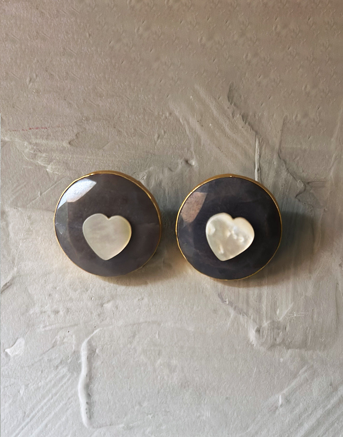 Blue & White Heart Studs