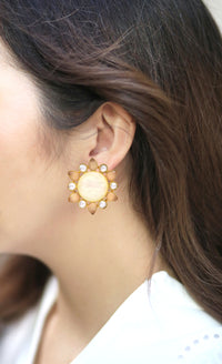 Star Flower Earrings - Statement Earrings - Gold-Plated & Hypoallergenic - Made in India - Dubai Jewellery - Dori